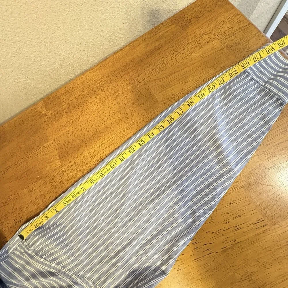 Banana Republic Shirt Mens L Blue Striped 100% Cotton Long Sleeve‎ Button Up
